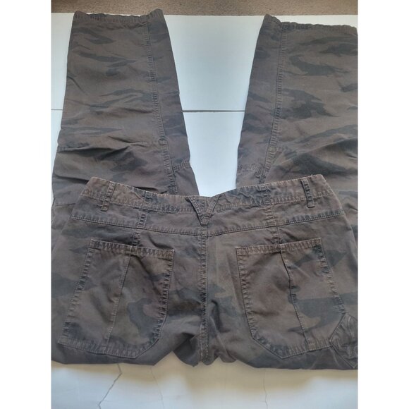 Prana Brown Camo Pants Size 6 Vintage Casual Y2K 90s Hippie Bohemian Colorful - Picture 7 of 8